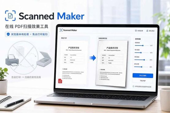 在线 PDF扫描效果工具，浏览器本地处理免去打印复扫-怪兽网创俱乐部