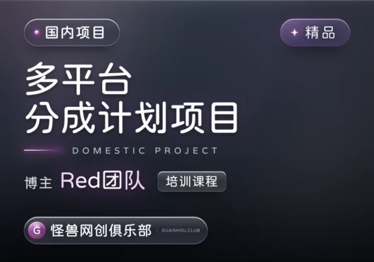 多平台分成计划【完整课程】-怪兽网创俱乐部
