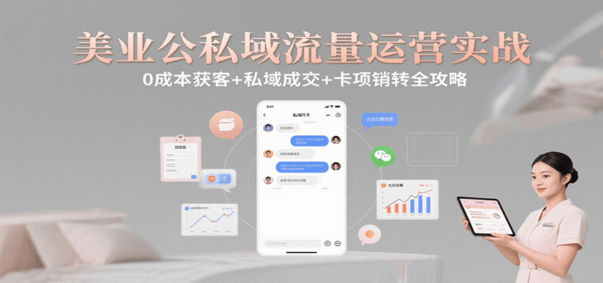 美业公私域流量运营实战：0成本获客+私域成交+卡项销转全攻略-怪兽网创俱乐部