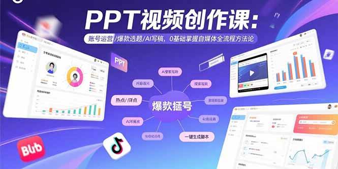 （15747期）PPT视频创作课：账号运营/爆款选题/AI写稿，0基础掌握自媒体全流程方法论-怪兽网创俱乐部