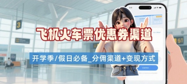 学生党必看！机票火车票优惠券申请渠道 + 项目打法，开学季节日速存-怪兽网创俱乐部