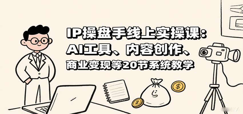 IP操盘手线上实操课：AI工具、内容创作、商业变现等20节系统教学-怪兽网创俱乐部
