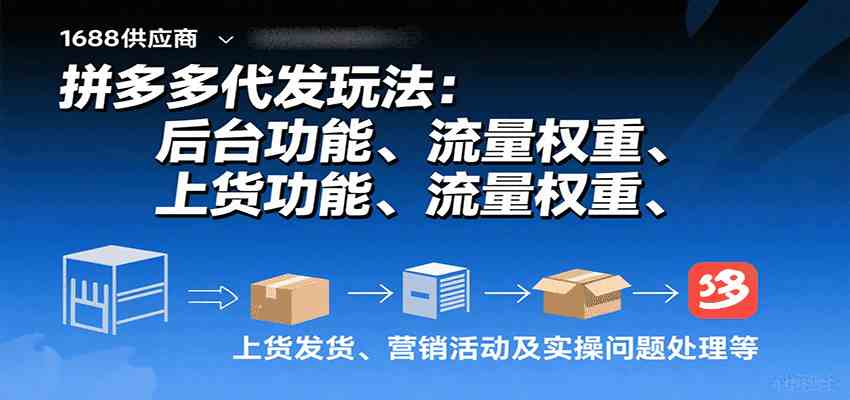 拼多多代发玩法：后台功能、流量权重、上货发货、营销活动及实操问题处理等-怪兽网创俱乐部