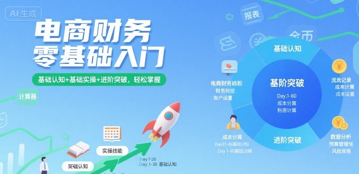 电商财务零基础入门，基础认知+基础实操+进阶突破，轻松掌握-怪兽网创俱乐部