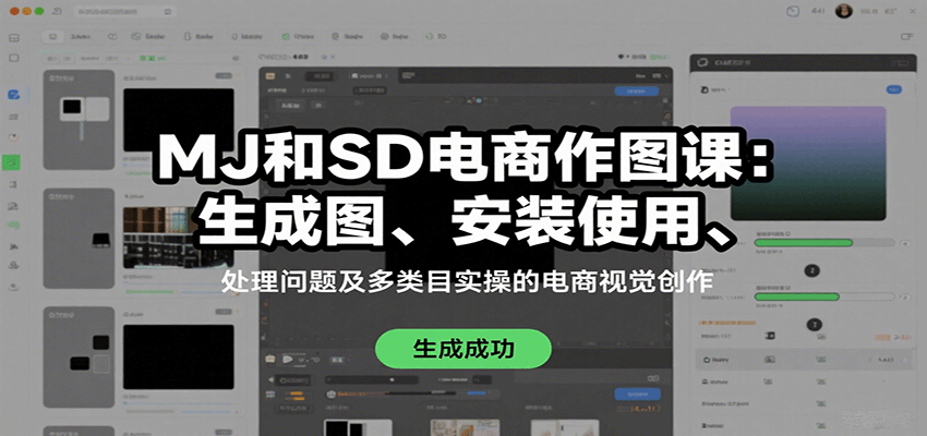 MJ和SD电商作图课：生成图、安装使用、处理问题及多类目实操的电商视觉创作-怪兽网创俱乐部