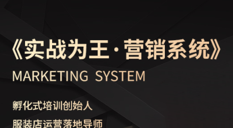 老杨·服装老板必修课《实战为王-营销系统》实现业绩被动式增长-怪兽网创俱乐部