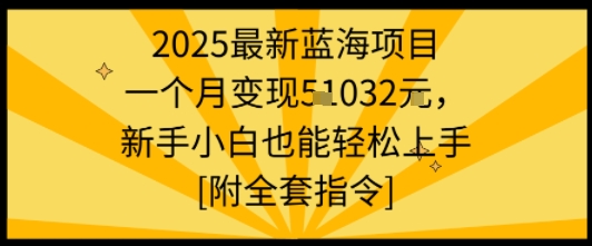 2025最新蓝海项目一个月变现1w+新手小白也能轻松上手【附全套指令】-怪兽网创俱乐部