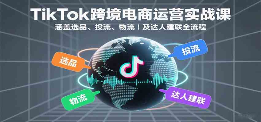 TikTok跨境电商运营实战课：涵盖选品、投流、物流及达人建联全流程-怪兽网创俱乐部