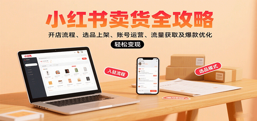 小红书卖货全攻略：开店流程、选品上架、账号运营、流量获取及爆款优化，轻松变现-怪兽网创俱乐部