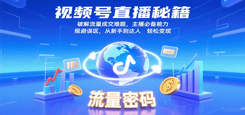视频号直播秘籍，破解流量成交难题，主播必备能力，规避误区，从新手到达人轻松变现-怪兽网创俱乐部