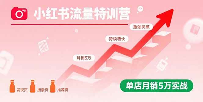 （15936期）小红书流量特训营：突破流量瓶颈，实现店铺持续增长，单店月销5万实战-怪兽网创俱乐部