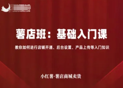 小红薯薯店商城卖货，基础入门课，教你如何进行店铺开通、后台设置、产品上传等入门知识-怪兽网创俱乐部