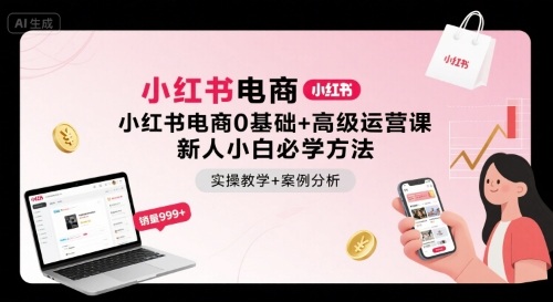 小红书电商0基础+高级运营课，新人小白必学方法，实操教学+案例分析-怪兽网创俱乐部
