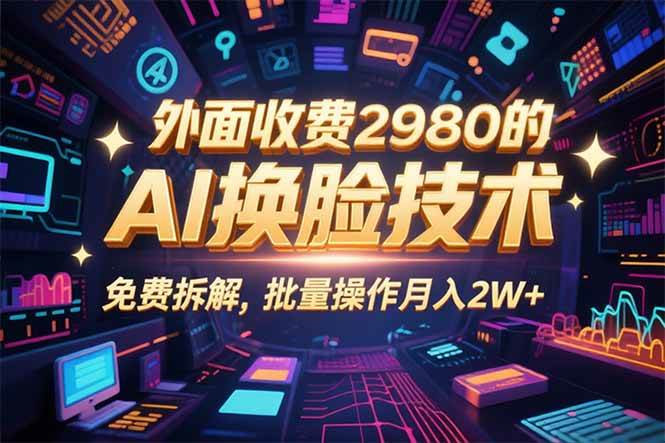 （15969期）0粉丝0基础，用AI换脸改头换面，3分钟一条原创视频，收益稳稳-怪兽网创俱乐部