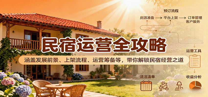 民宿运营全攻略：涵盖发展前景、上架流程、运营筹备等，带你解锁民宿经营之道-怪兽网创俱乐部