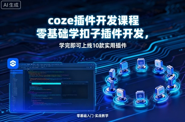 coze插件开发课程，零基础学扣子插件开发，学完即可上线10款实用插件-怪兽网创俱乐部