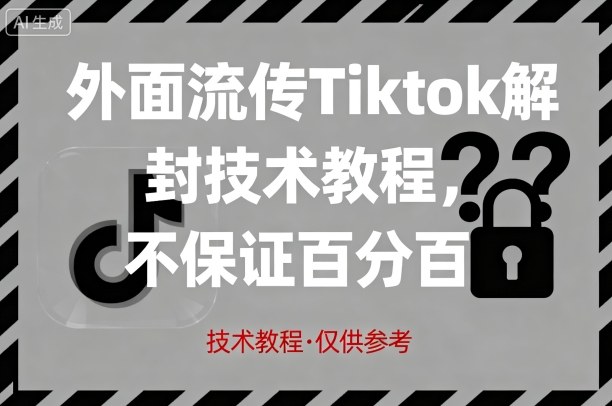 外面流传Tiktok解封技术教程，不保证百分百，具体自测-怪兽网创俱乐部