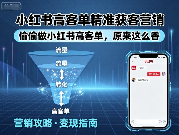 小红书高客单精准获客营销，偷偷做小红书高客单，原来这么香-怪兽网创俱乐部