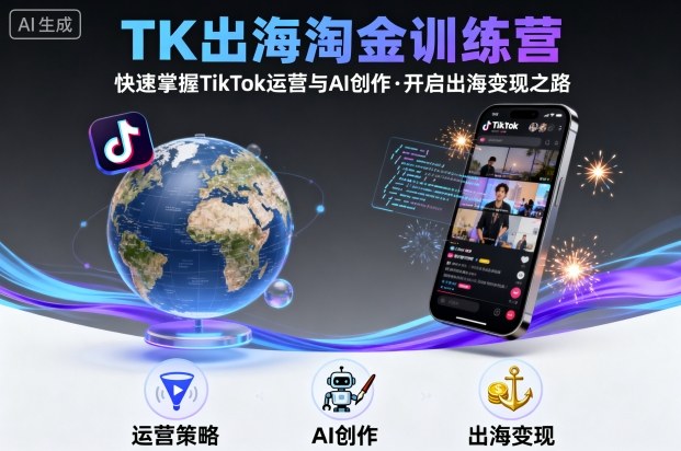 TK出海淘金训练营，助你快速掌握TikTok运营与AI创作，开启出海变现之路-怪兽网创俱乐部