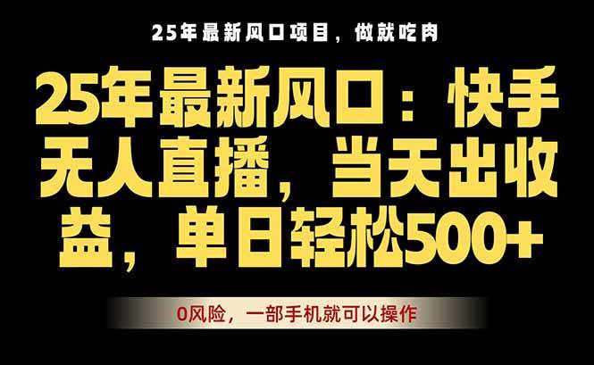 （16007期）25年最新无人直播玩法，当天秒出单，一部手机就可操作-怪兽网创俱乐部