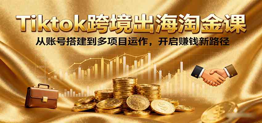 Tiktok跨境出海淘金课，从账号搭建到多项目运作，开启赚钱新路径-怪兽网创俱乐部