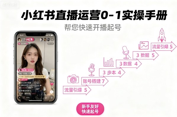 小红书直播运营0-1实操手册，帮您快速开播起号-怪兽网创俱乐部