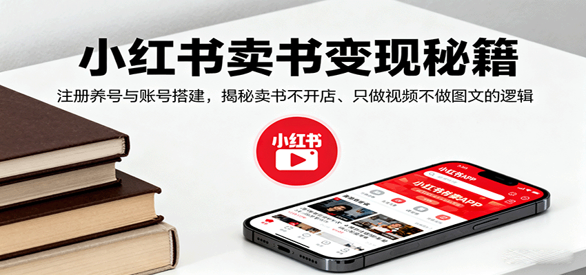 小红书卖书变现秘籍，注册养号与账号搭建，揭秘卖书不开店、只做视频不做图文的逻辑-怪兽网创俱乐部