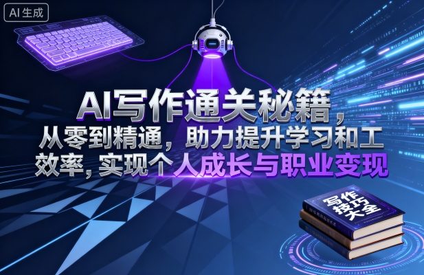 AI写作通关秘籍，从零到精通，助力提升学习和工作效率，实现个人成长与职业变现-怪兽网创俱乐部