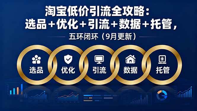 （16009期）淘宝低价引流全攻略：选品＋优化＋引流＋数据＋托管，五环闭环（9月更新）-怪兽网创俱乐部