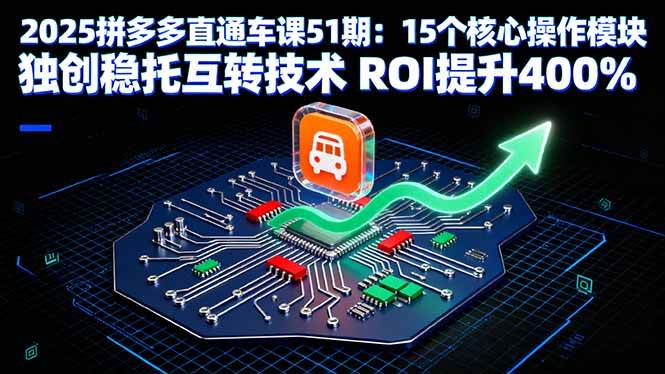 （16020期）2025拼多多直通车课51期：15个核心操作模块 独创稳托互转技术 ROI提升400%-怪兽网创俱乐部