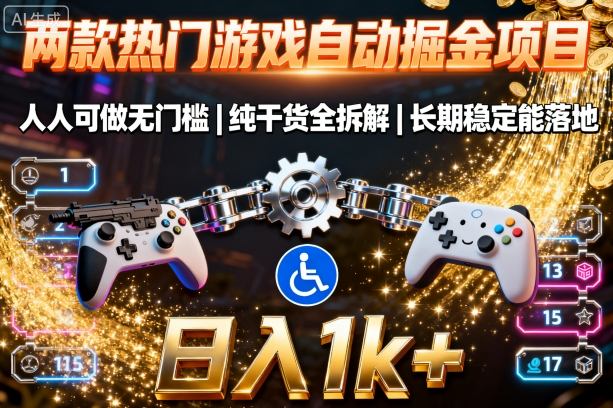 两款热门游戏自动掘金项目，人人可做无门槛，纯干货全拆解，长期稳定能落地，日入1k+【揭秘】-怪兽网创俱乐部