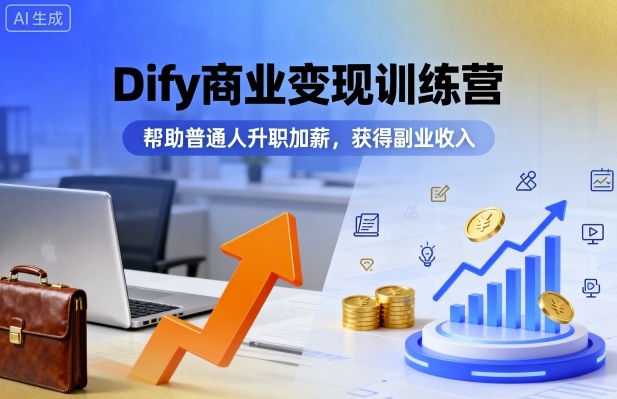 Dify商业变现训练营，帮助普通人升职加薪，获得副业收入-怪兽网创俱乐部