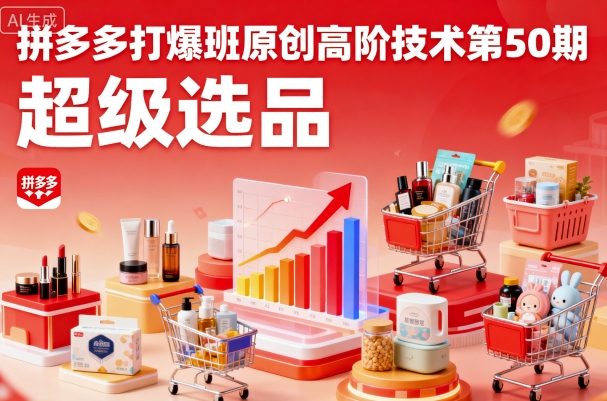 拼多多打爆班原创高阶技术第50期，超级选品-怪兽网创俱乐部