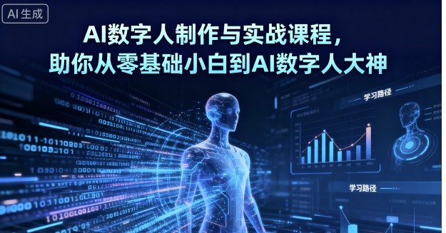 AI数字人制作与实战课程，助你从零基础小白到AI数字人大神-怪兽网创俱乐部