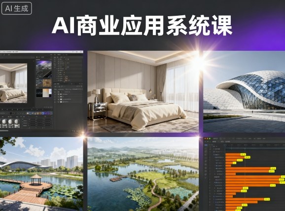AI商业应用系统课，室内-软装-建筑-景观，智能设计+效果图+动画画实战-怪兽网创俱乐部