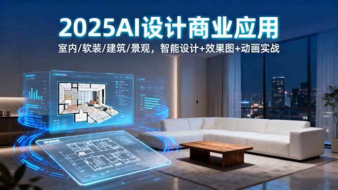 （16052期）2025AI设计商业应用：室内/软装/建筑/景观，智能设计+效果图+动画实战-怪兽网创俱乐部