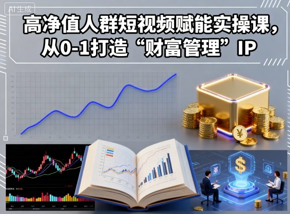 高净值人群短视频赋能实操课，从0-1打造“财富管理”IP-怪兽网创俱乐部