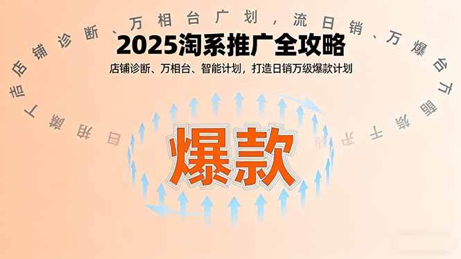 （16067期）2025淘系推广全攻略，店铺诊断、万相台、智能计划，打造日销万级爆款计划-怪兽网创俱乐部