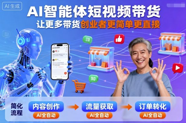 AI智能体短视频带货，让更多带货创业者更简单更直接-怪兽网创俱乐部