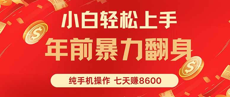 （16080期）七天狂赚8600，小白纯手机操作，日入1000+-怪兽网创俱乐部
