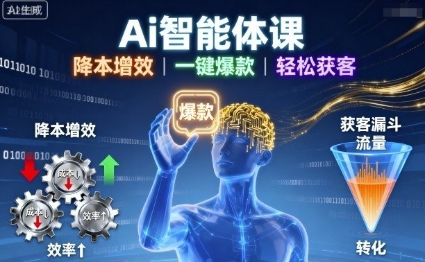 Ai智能体课，降本增效，一键爆款，轻松获客-怪兽网创俱乐部