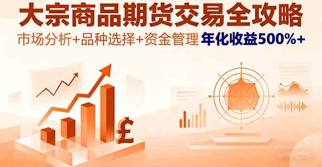 （16083期）大宗商品期货交易全攻略，市场分析+品种选择+资金管理，年化收益500%+-怪兽网创俱乐部