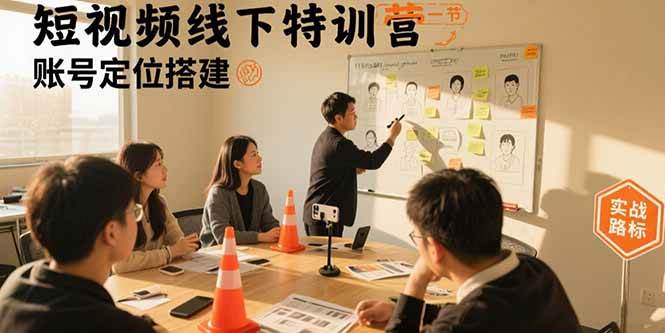 （15707期）短视频线下特训营：账号定位搭建/口播号拍摄剪辑/直播间流量入口/变现实战-怪兽网创俱乐部