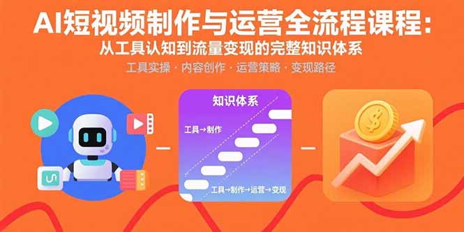AI短视频制作与运营全流程课程：从工具认知到流量变现的完整知识体系-怪兽网创俱乐部