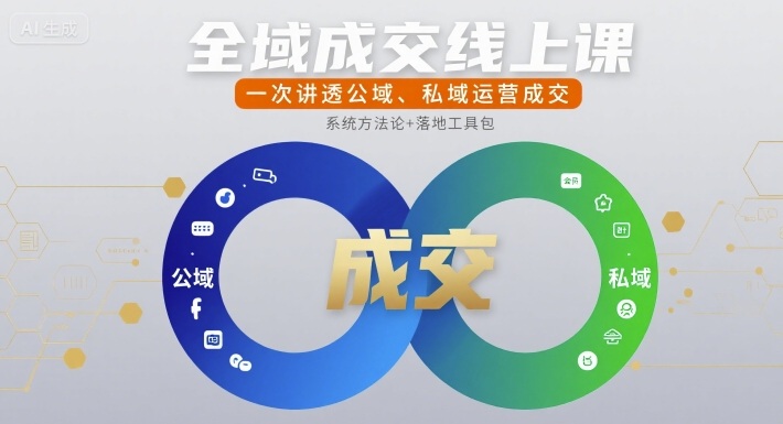 全域成交线上课，一次讲透公域、私域运营成交-怪兽网创俱乐部