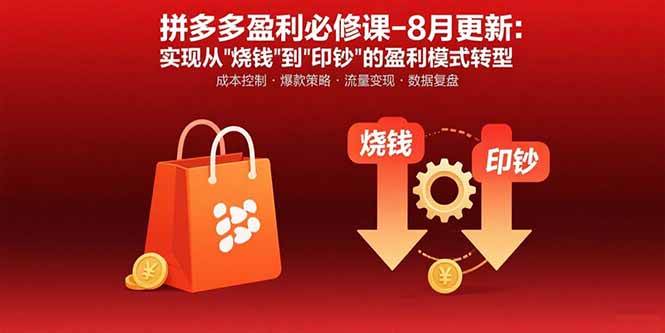 （15771期）拼多多盈利必修课-8月更新：突破运营瓶颈 实现从烧钱到印钞的盈利模式转型-怪兽网创俱乐部