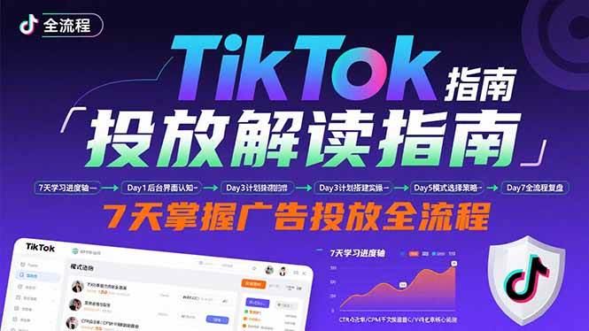 （15753期）TikTok投放解读指南：后台操作/计划建立/模式选择，7天掌握广告投放全流程-怪兽网创俱乐部