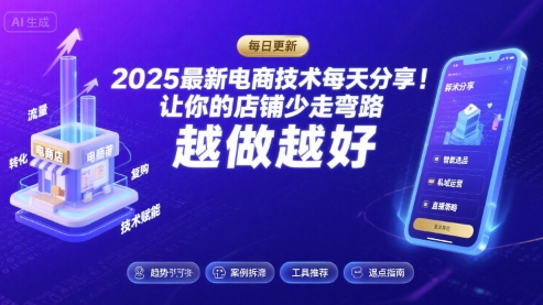 2025最新电商技术每天分享，让你的店铺少走弯路，越做越好(更新8月)-怪兽网创俱乐部