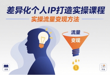 差异化个人IP打造实操课程，实操流量变现方法-怪兽网创俱乐部
