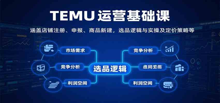 TEMU运营基础课：涵盖店铺注册、申报、商品新建，选品逻辑与实操及定价策略等-怪兽网创俱乐部